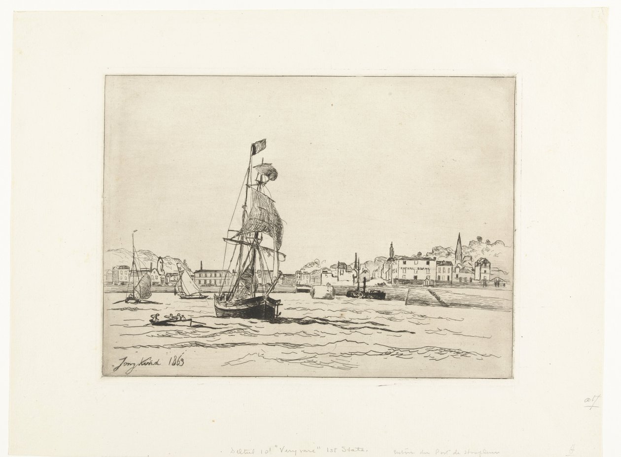 Port Honfleur autorstwa Johan Barthold Jongkind