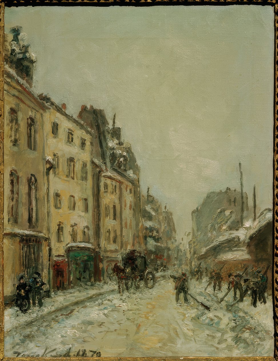 Rue du Faubourg Saint-Jacques, Schneeschaufler autorstwa Johan Barthold Jongkind