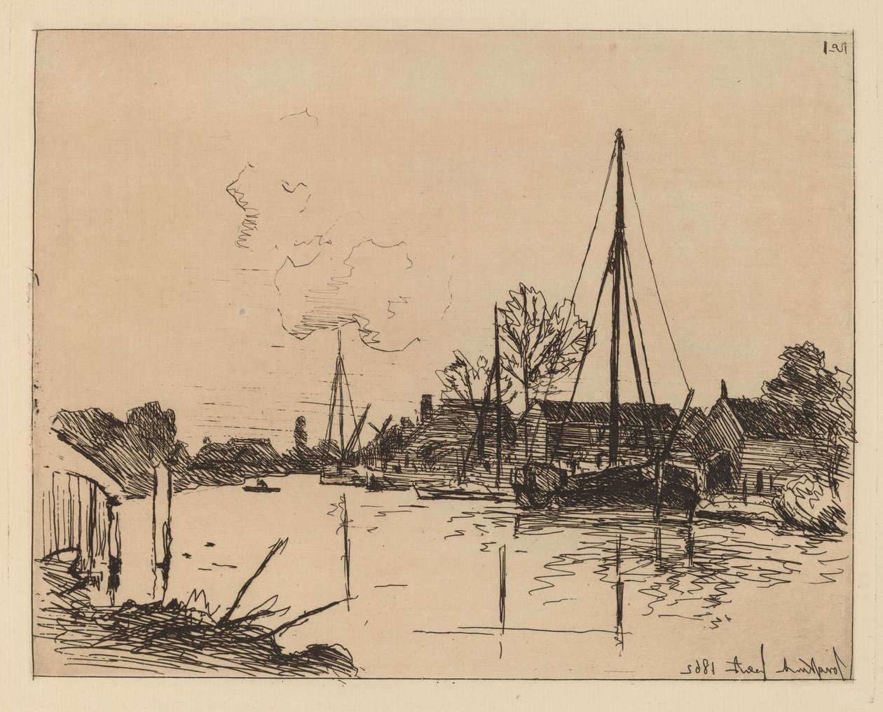 Kanał (Le Canal) autorstwa Johan Barthold Jongkind