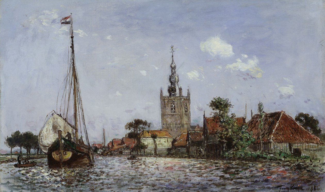 Kościół Overschie autorstwa Johan Barthold Jongkind