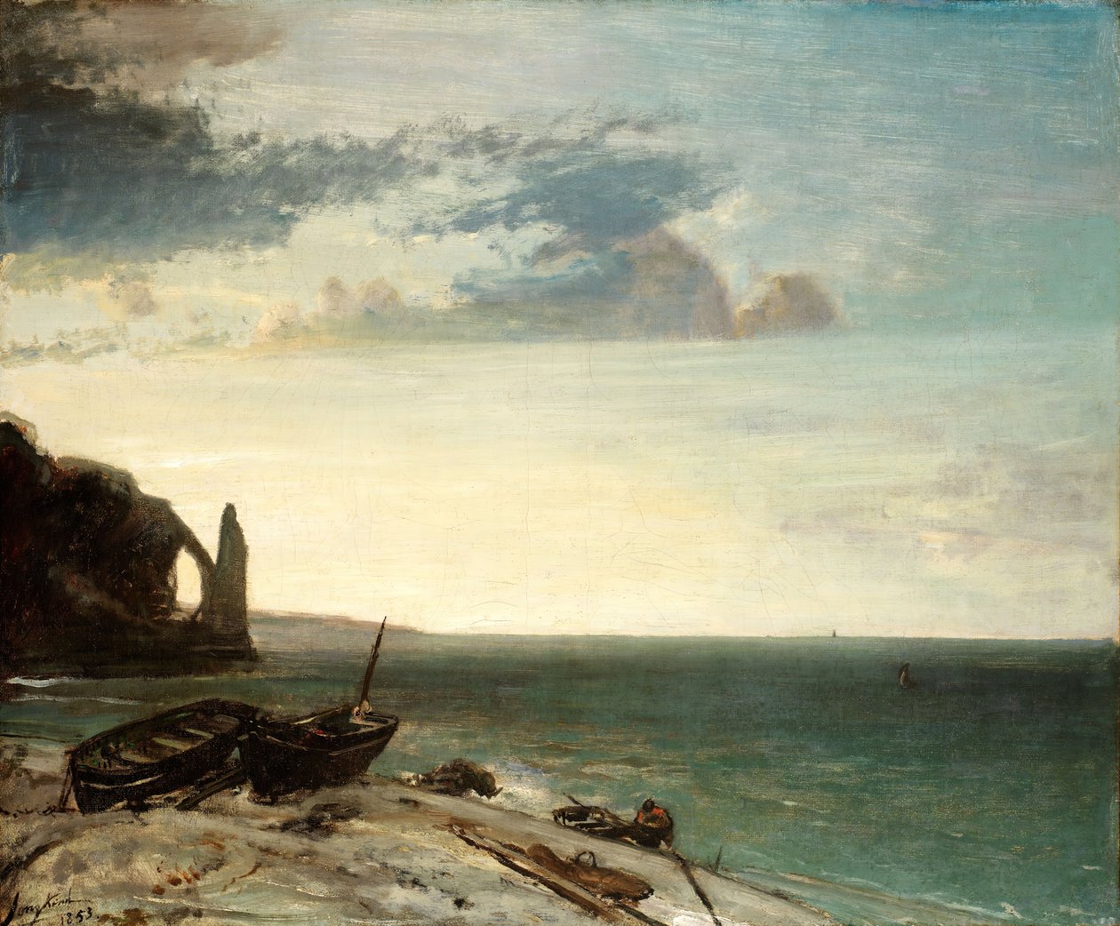 Morze w Etretat, 1853. autorstwa Johan Barthold Jongkind