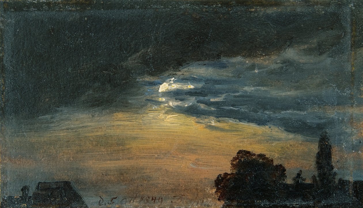Chmury w świetle księżyca autorstwa Johan Christian Dahl