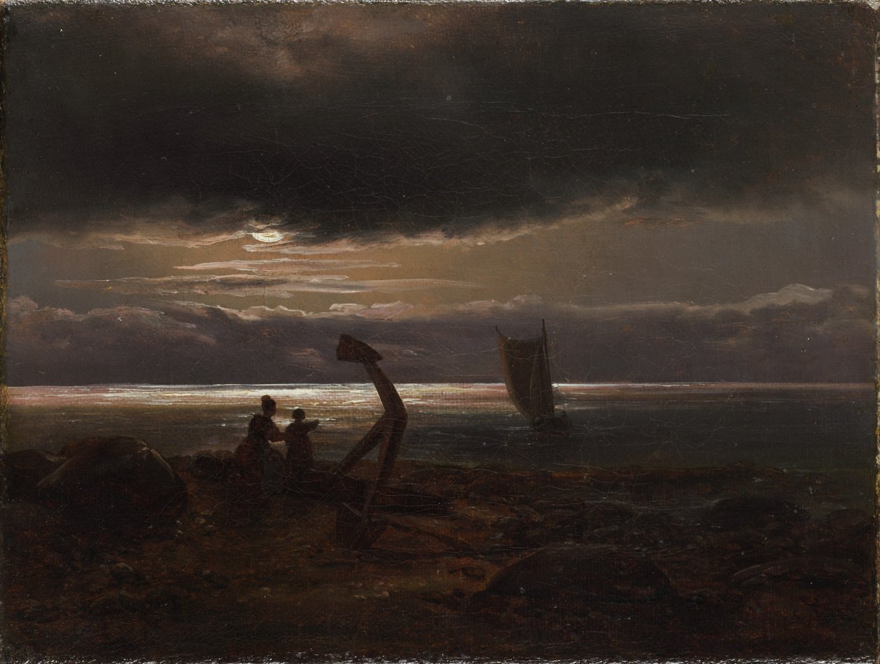 Matka i dziecko nad morzem autorstwa Johan Christian Dahl