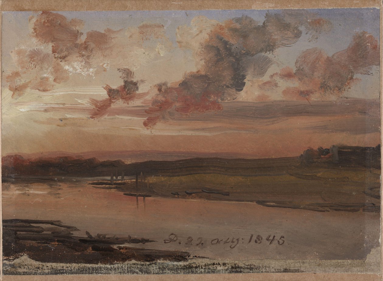 Łaba wieczorem autorstwa Johan Christian Dahl