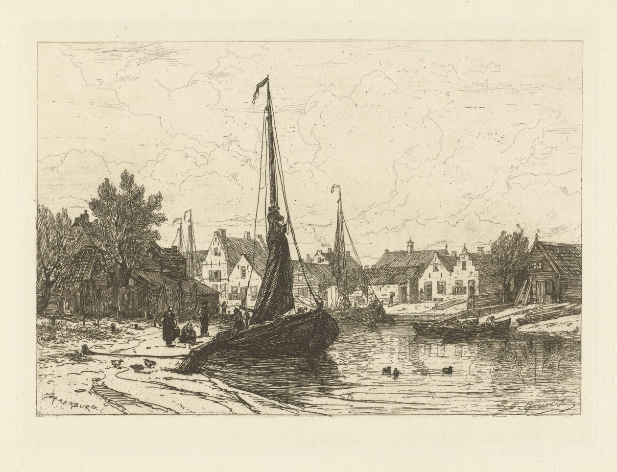 Widok na port Spakenburg autorstwa Johan Conrad Greive