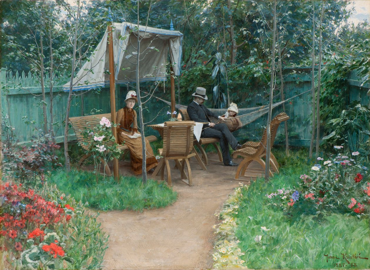 Widok na ogród, Linköping autorstwa Johan Fredrik Krouthen