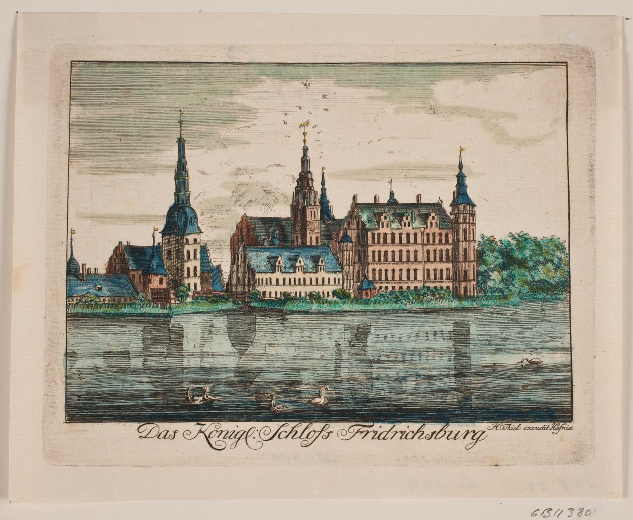 Zamek Frederiksborg autorstwa Johan Herman Thiele