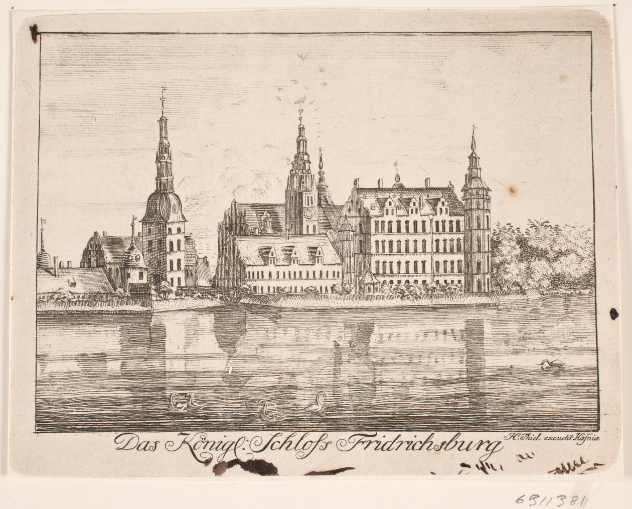Zamek Frederiksborg autorstwa Johan Herman Thiele