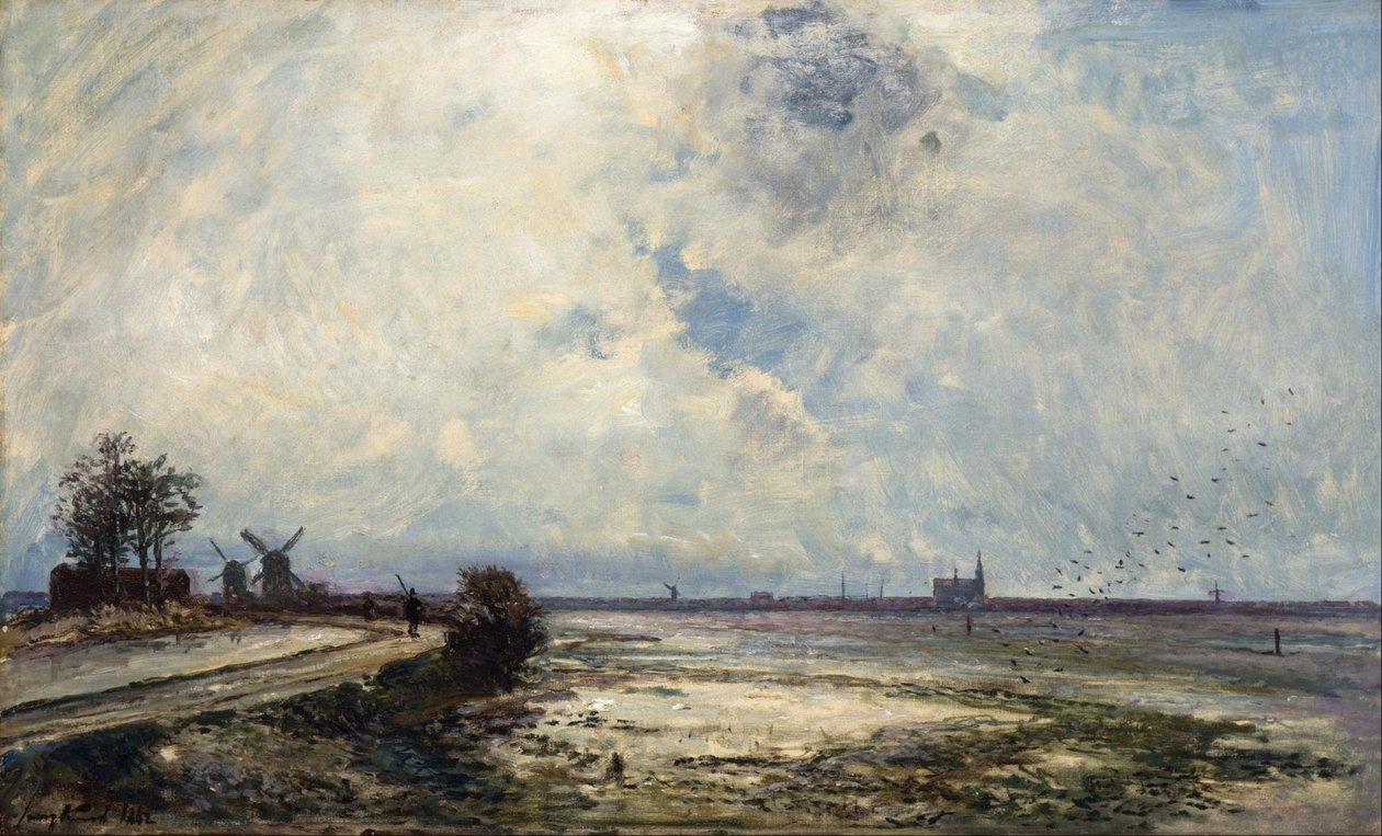 Krajobraz holenderski autorstwa Johan Jongkind