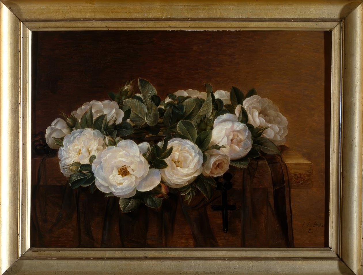 J.L.Jensen, wieniec z białych róż autorstwa Johan Laurentz Jensen