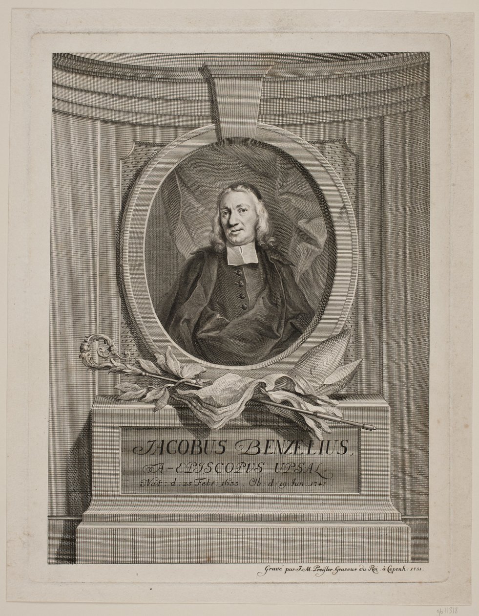Biskup Jakub Benzelius autorstwa Johan Martin Preisler