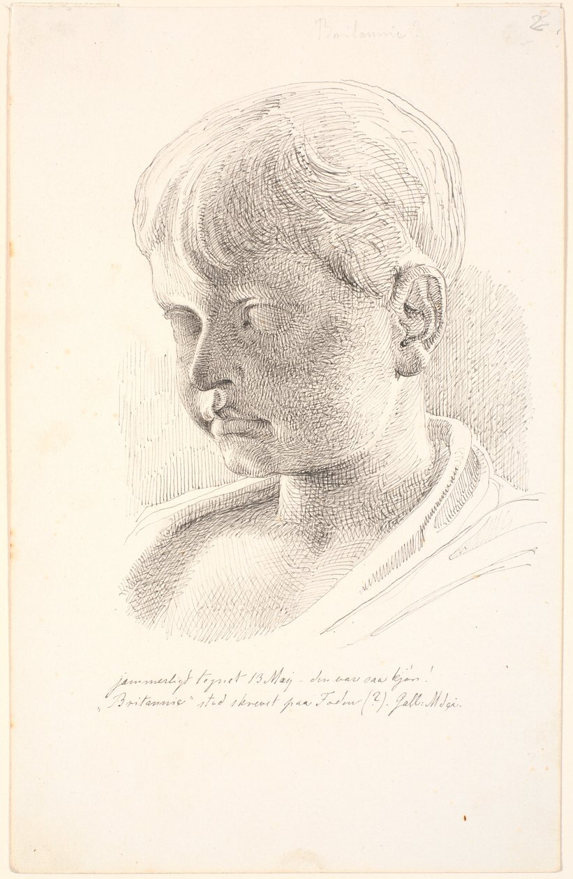 Szef Britannicus. Profil 3/4 w lewo autorstwa Johan Thomas Lundbye