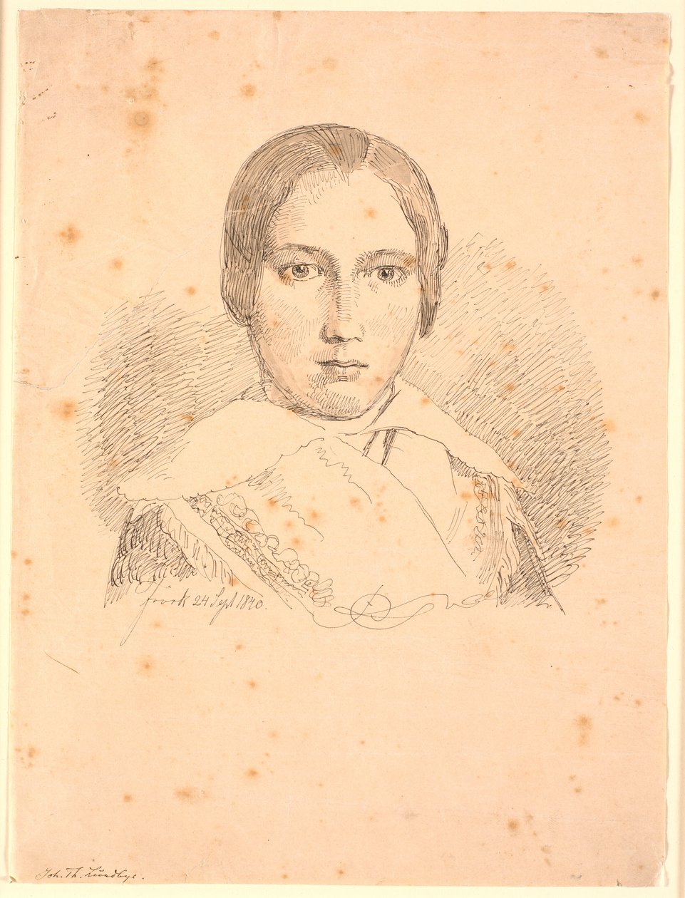 Portret młodej dziewczyny autorstwa Johan Thomas Lundbye