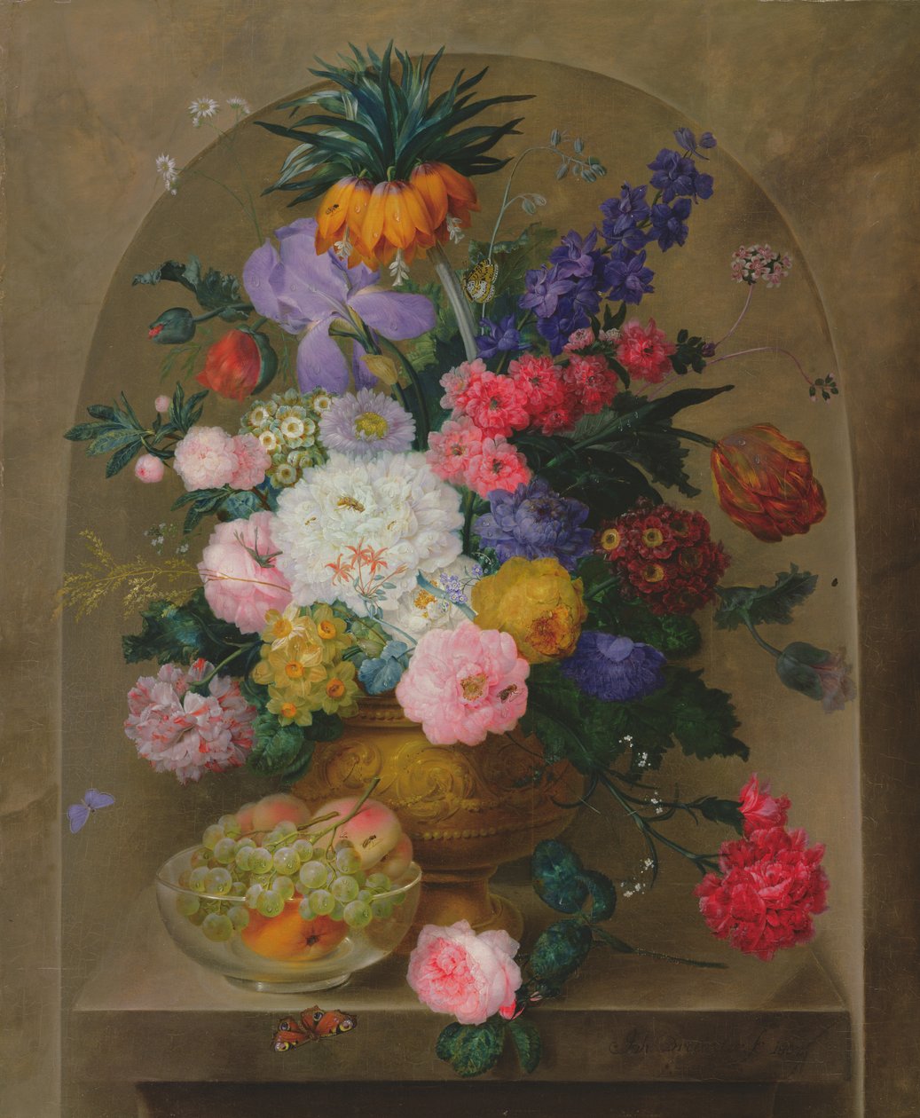 Martwa natura z owocami i kwiatami, 1807 autorstwa Johann Baptist Drechsler