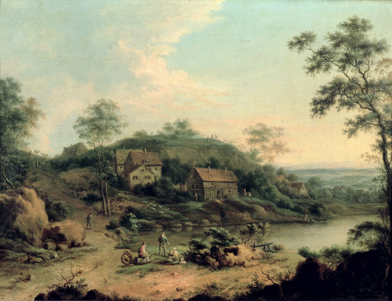 Krajobraz, 1758 autorstwa Johann Christian Vollerdt or Vollaert