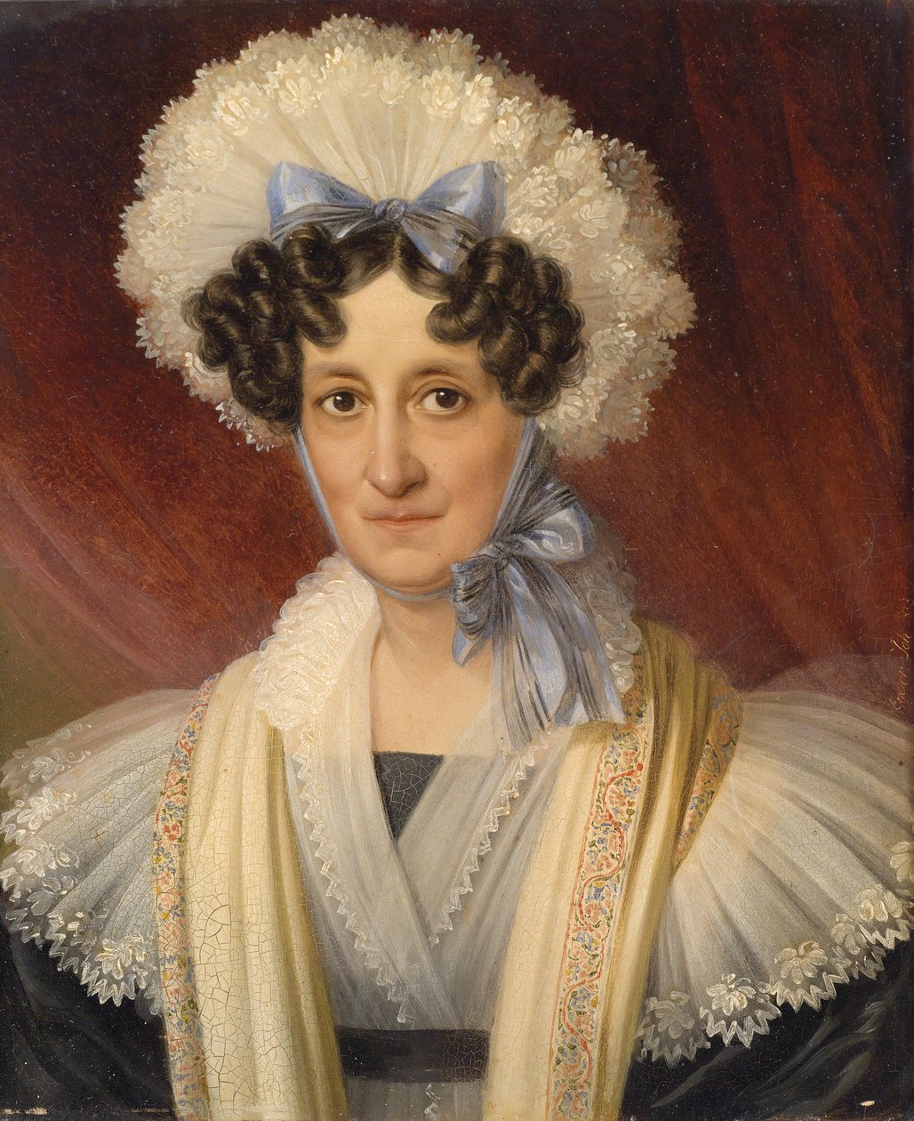Portret damy w koronkowym czepku autorstwa Johann Ender