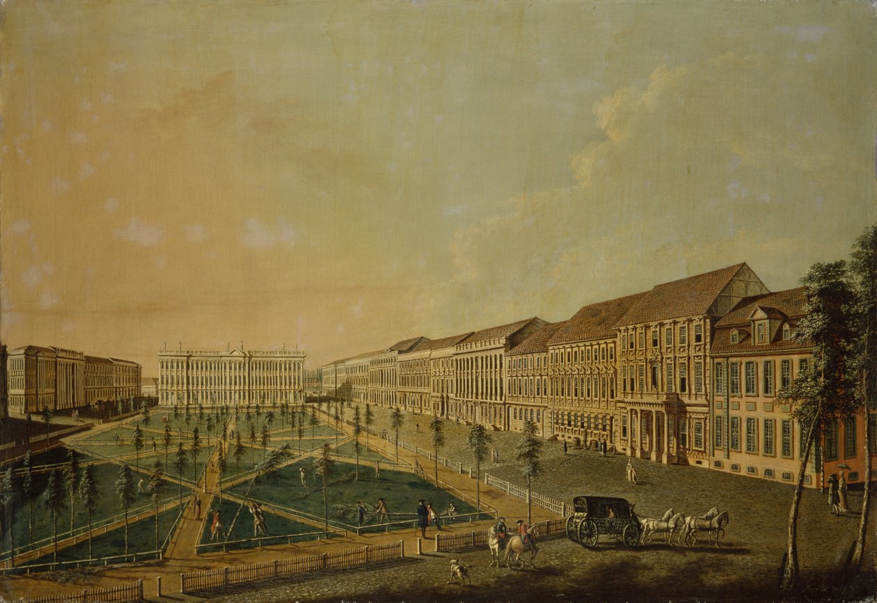 Wilhelmsplatz vaizdas iš pietų, 1773 poli autorstwa Johann Friedrich Meyer