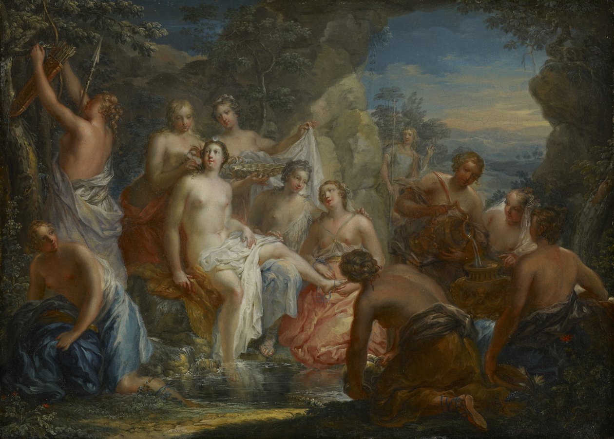 Łaźnia Diany, ok. 1730 (olej na miedzi) autorstwa Johann Georg Platzer