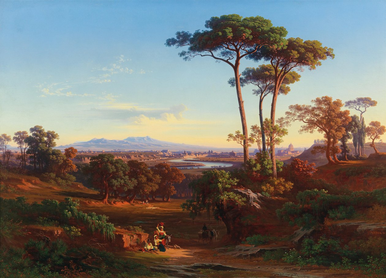 Widok na Rzym z Monte Mario autorstwa Johann Jakob Frey