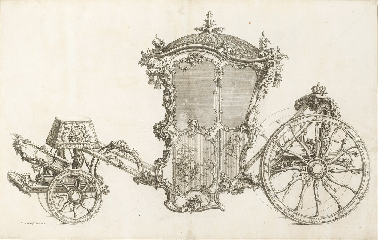 Projekt dla powozu autorstwa Johann Michael Hoppenhaupt