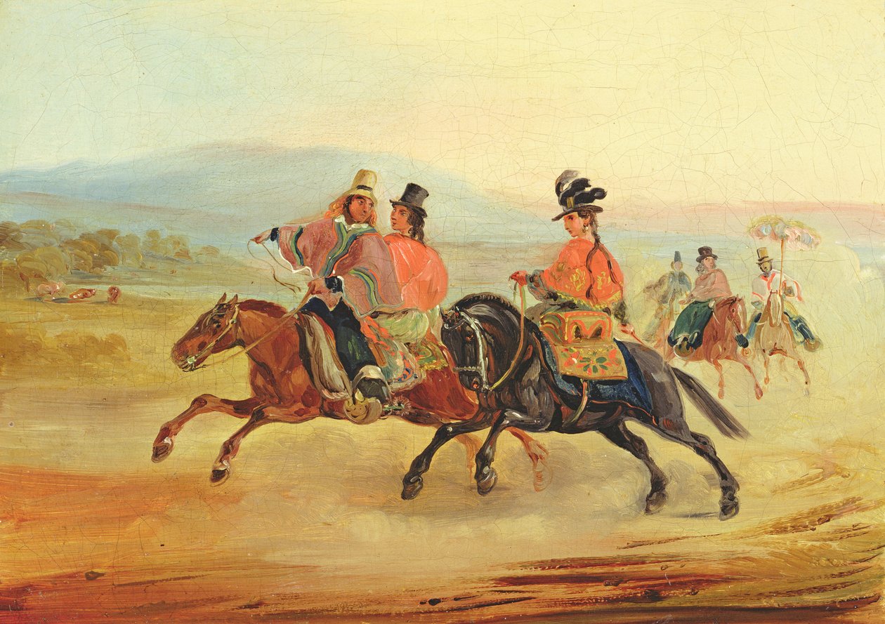 Chilijscy jeźdźcy, ok. 1835-36 autorstwa Johann Moritz Rugendas