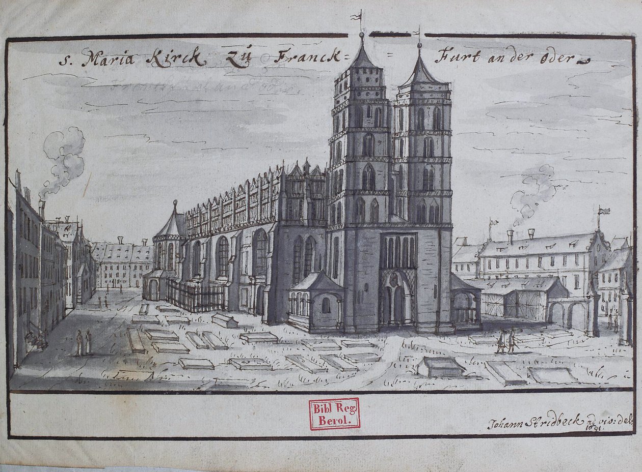 S. Maria Kirck do Francka-Furta nad Odrą. autorstwa Johann Stridbeck