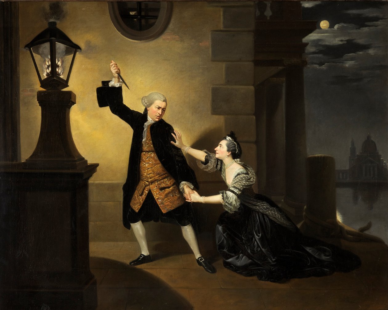 David Garrick jako Jaffier i Susannah Cibber jako Belvidera w "Venice Preserv