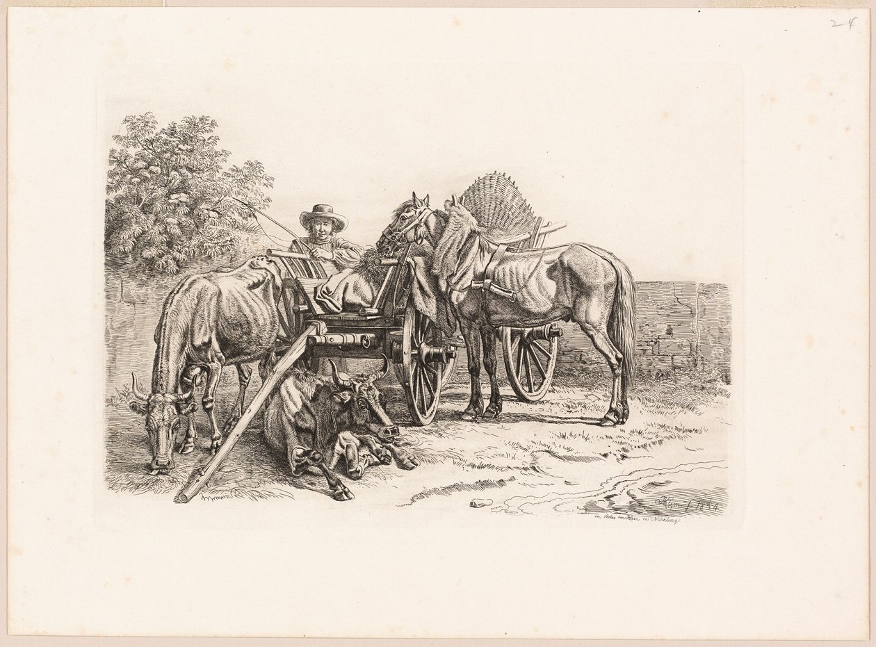 Rolnik i jego wózek autorstwa Johann Adam Klein