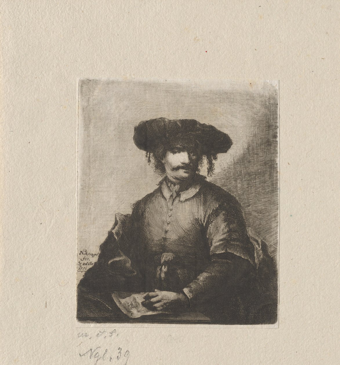 Autoportret autorstwa Johann Andreas Benjamin Nothnagel, in the manner of Rembrandt van Rijn
