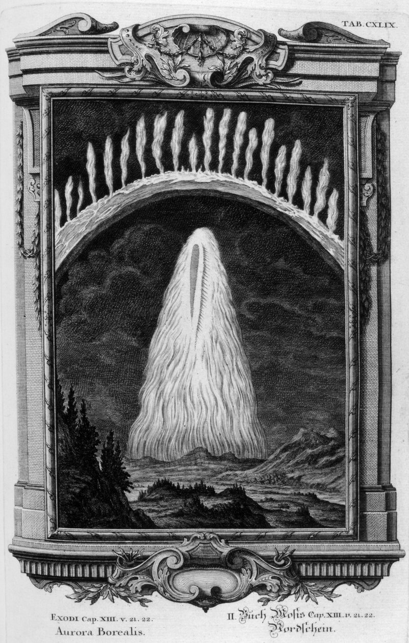 Aurora Borealis (grawerowanie) autorstwa Johann Andreas Pfeffel