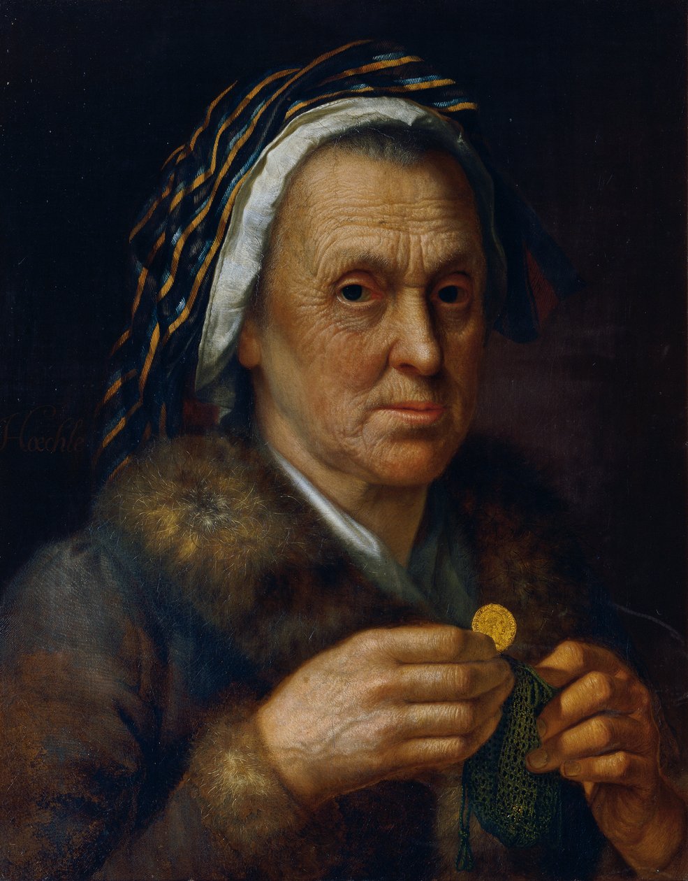 Stara kobieta z dukatem autorstwa Johann Baptist Höchle