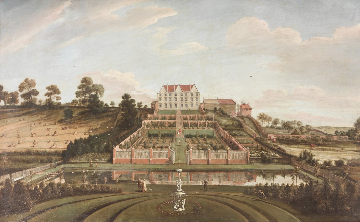 Holenderski Dwór z Ogrodem, 1730 autorstwa Johann Baptiste Bouttats