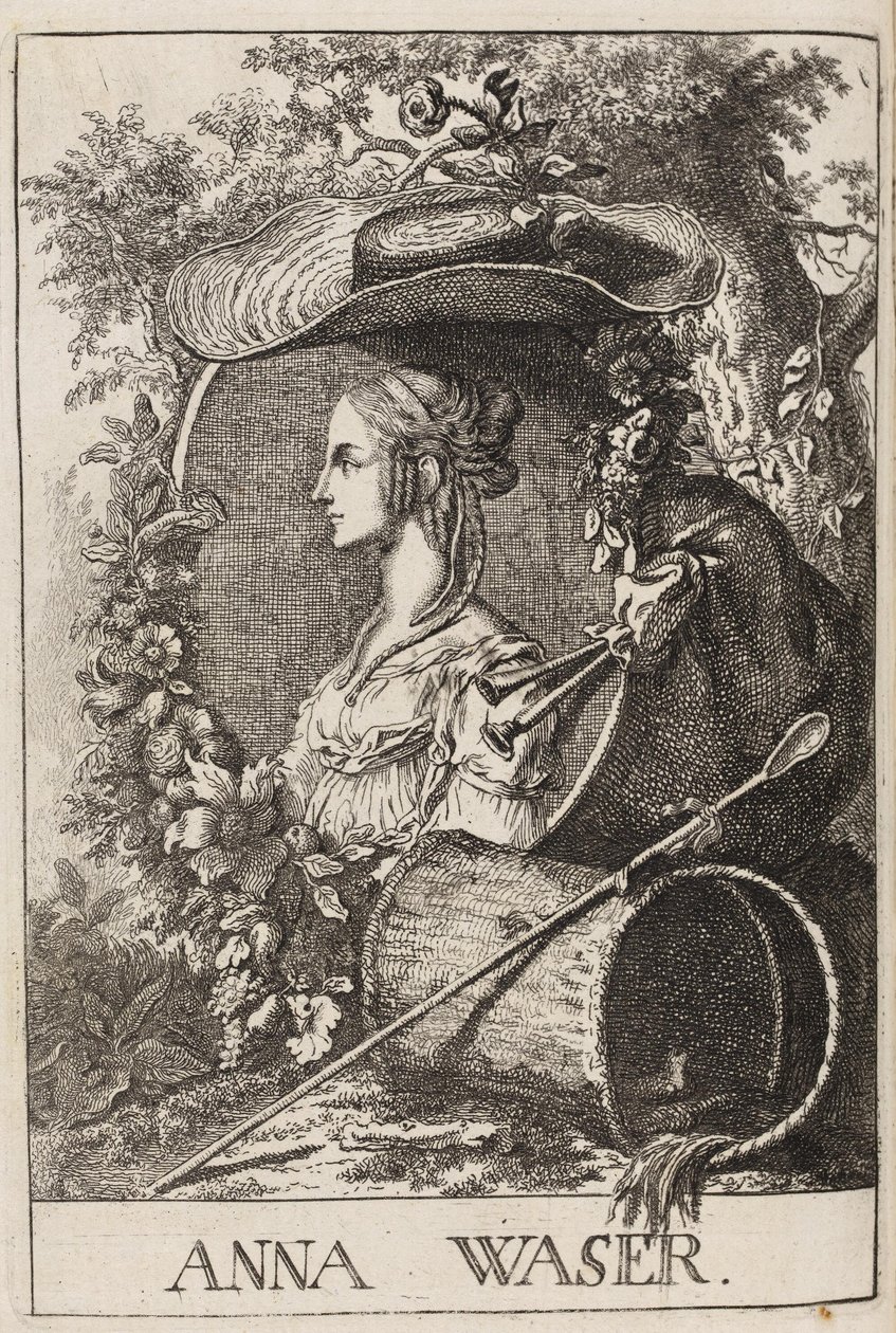 Anna Waser autorstwa Füssli, 1757 r. autorstwa Johann Caspar Füssli
