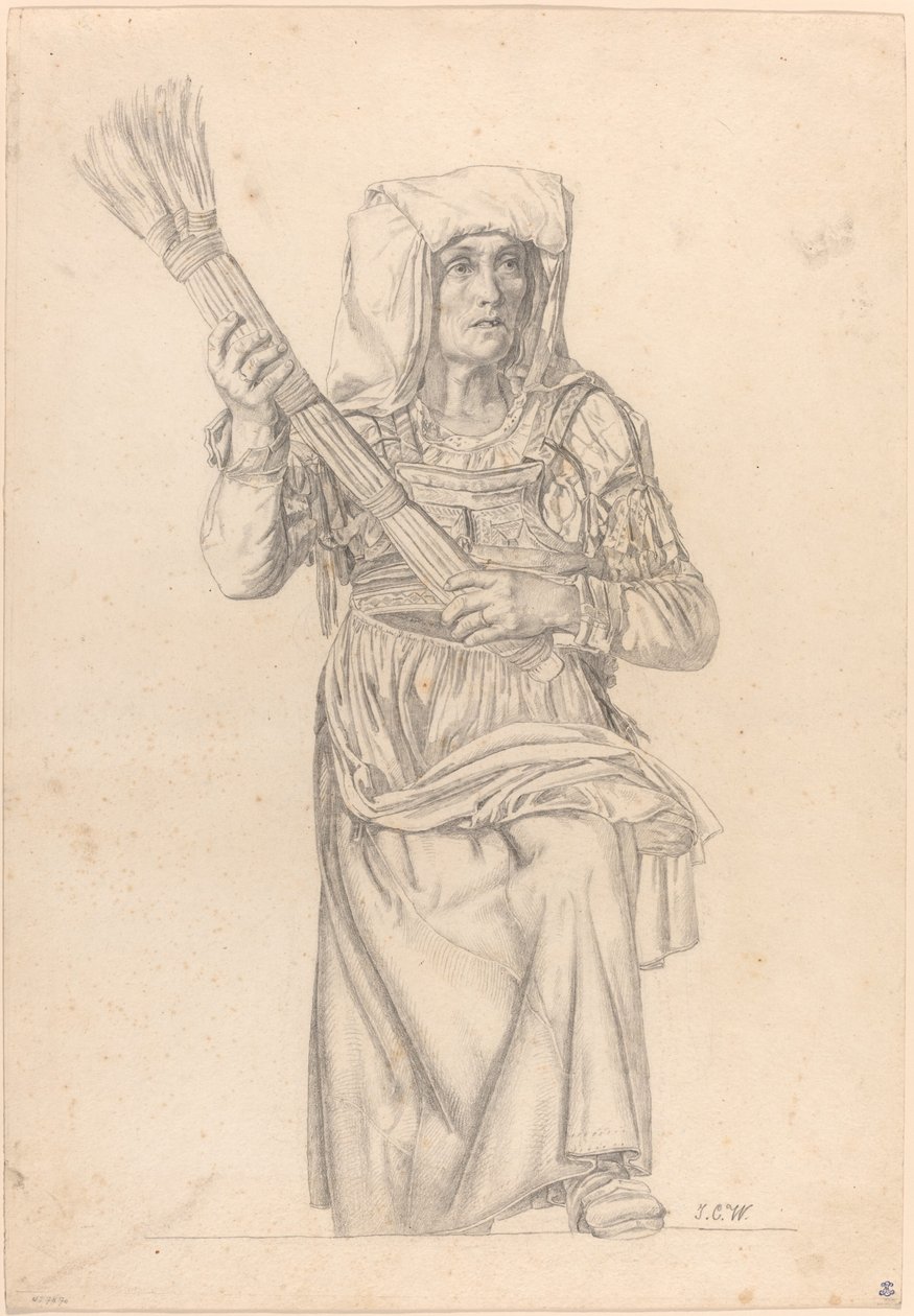 Włoska wieśniaczka z miotłą autorstwa Johann Caspar Weidenmann