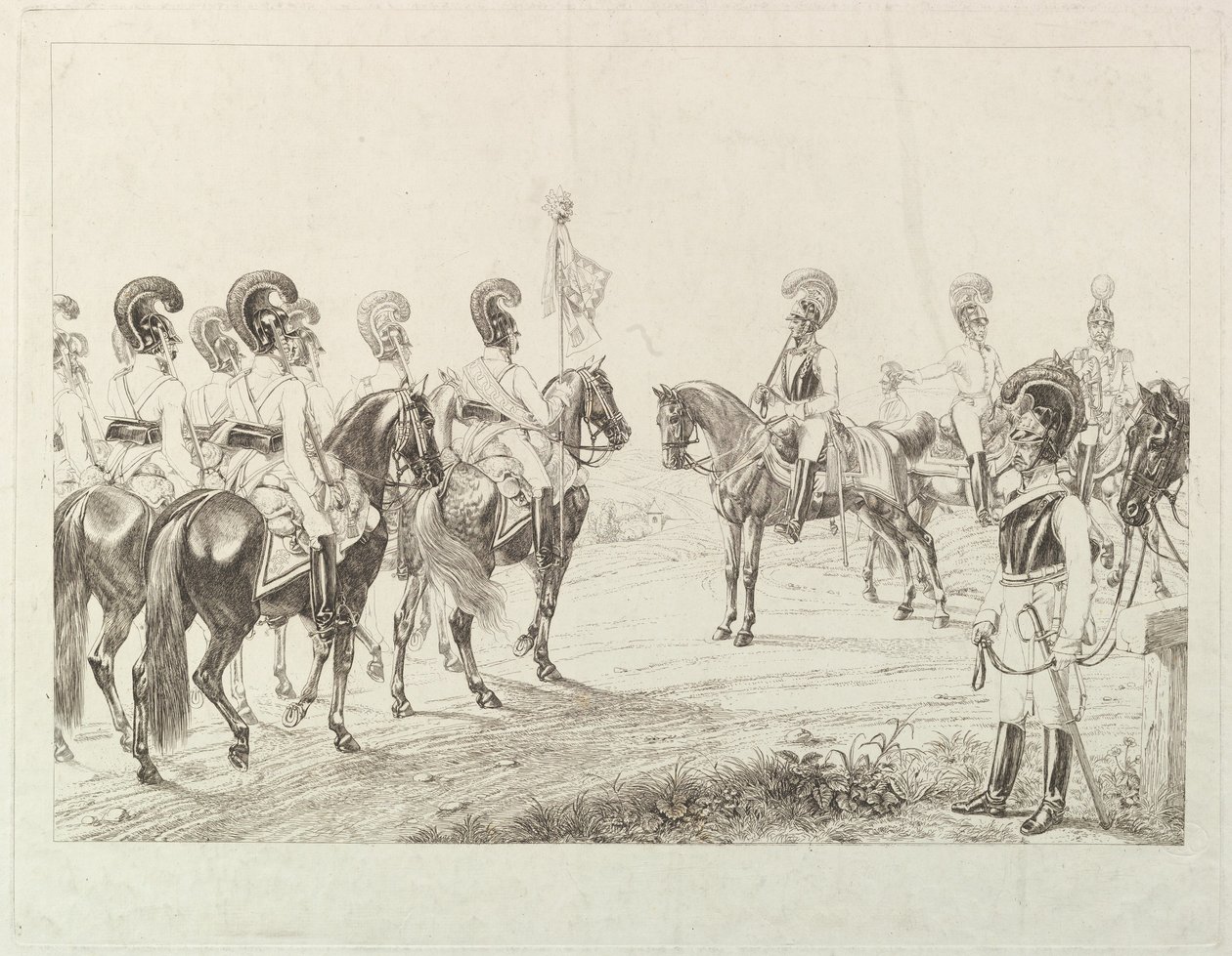 Kirasjerzy austriaccy, początek XIX wieku. autorstwa Johann Christian Erhard
