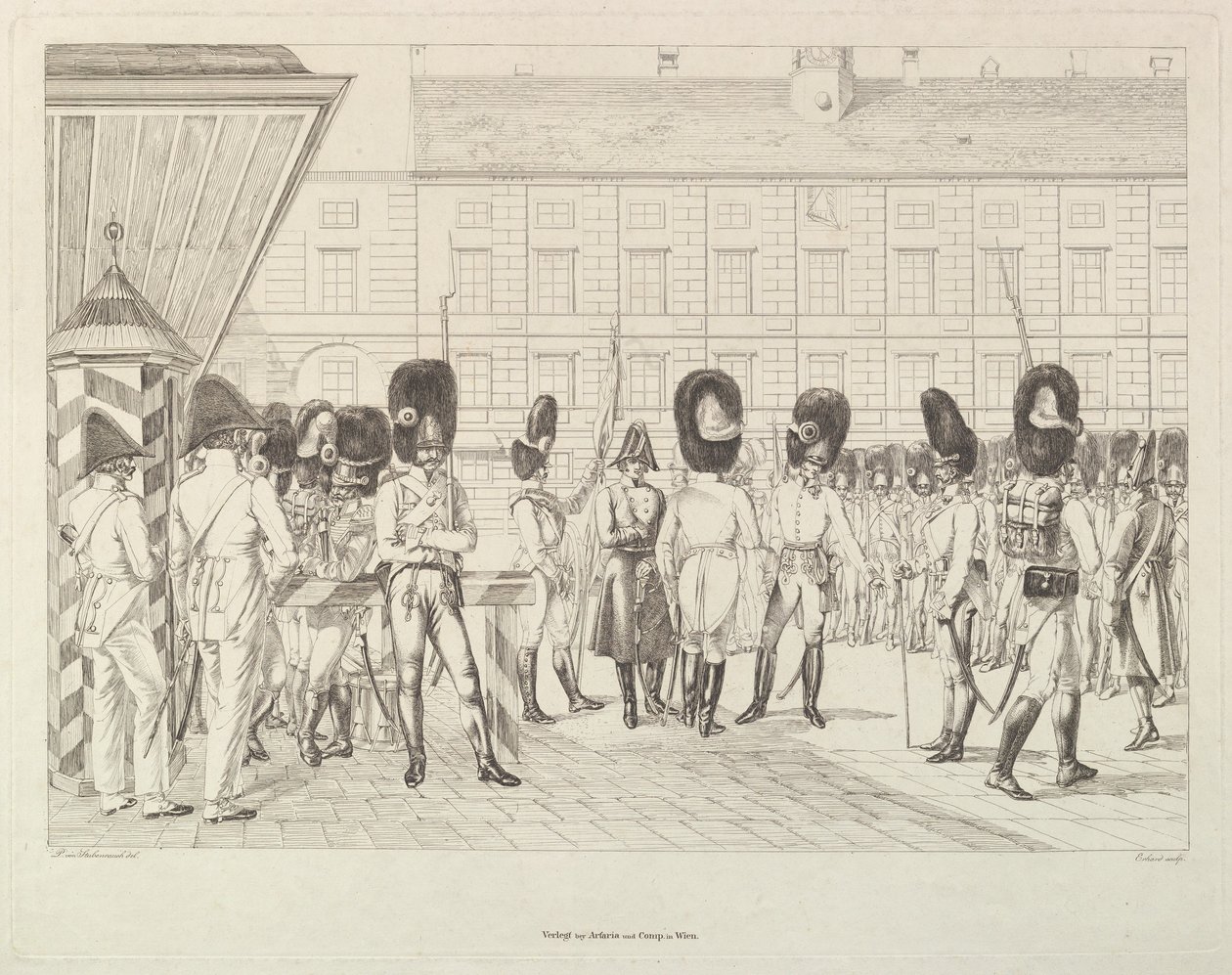 Grenadierzy austriaccy, początek XIX wieku. autorstwa Johann Christian Erhard
