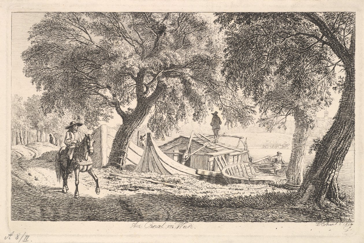 Nad Kanałem w Wiedniu, 1819 r. autorstwa Johann Christian Erhard