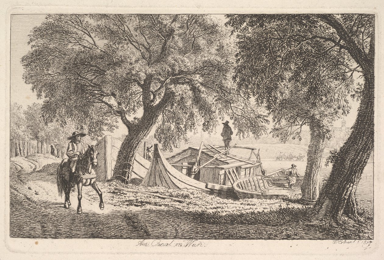 Nad Kanałem w Wiedniu, 1819 r. autorstwa Johann Christian Erhard