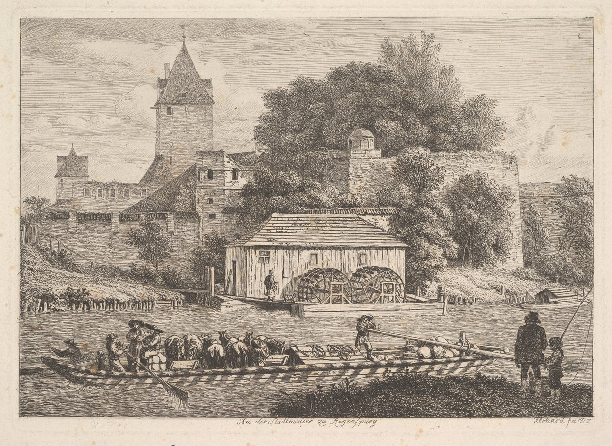 Mur miejski Regensberg, 1817 r. autorstwa Johann Christian Erhard