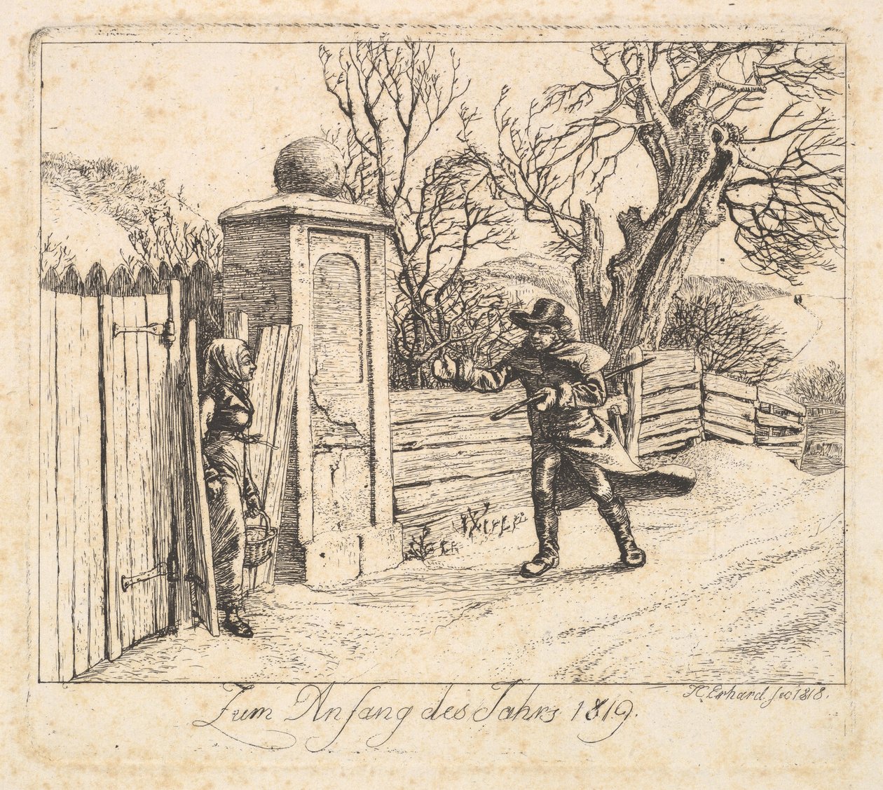 Pejzaż zimowy, 1818. autorstwa Johann Christian Erhard