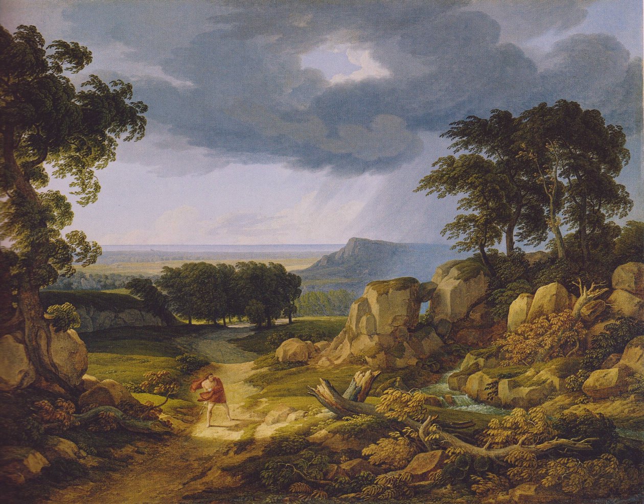 Niemiecki: Sturmlandschaft (Wanderers Storm Song). autorstwa Johann Christian Reinhart