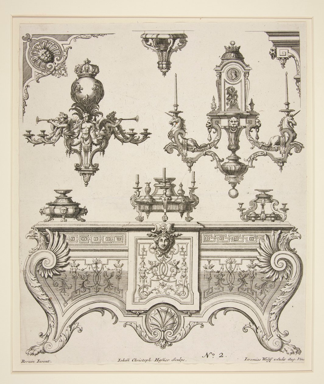 Arkusz wzorów ozdobnych autorstwa Johann Christoph Hafner