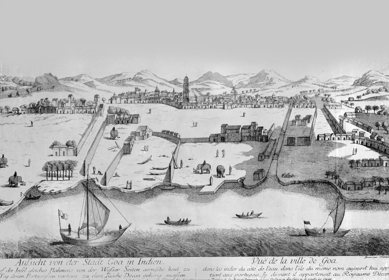 Miasto Goa, ok. 1780 (grawerowanie) autorstwa Johann Christoph Nabholz