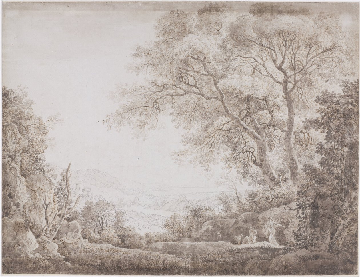 Włoski krajobraz autorstwa Johann Conrad Steiner (possibly)