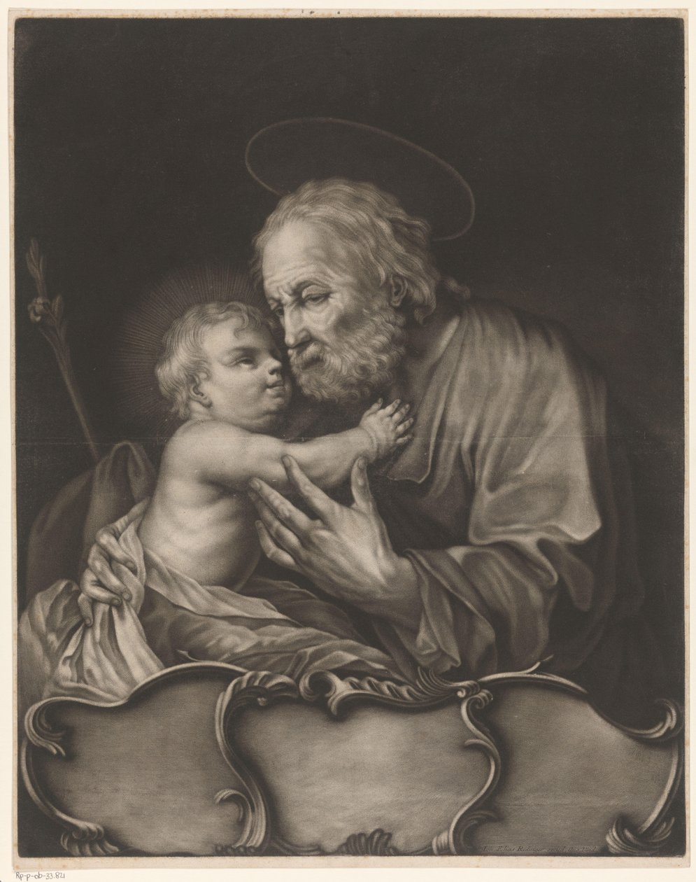 Józef z Dzieciątkiem Jezus autorstwa Johann Elias Ridinger