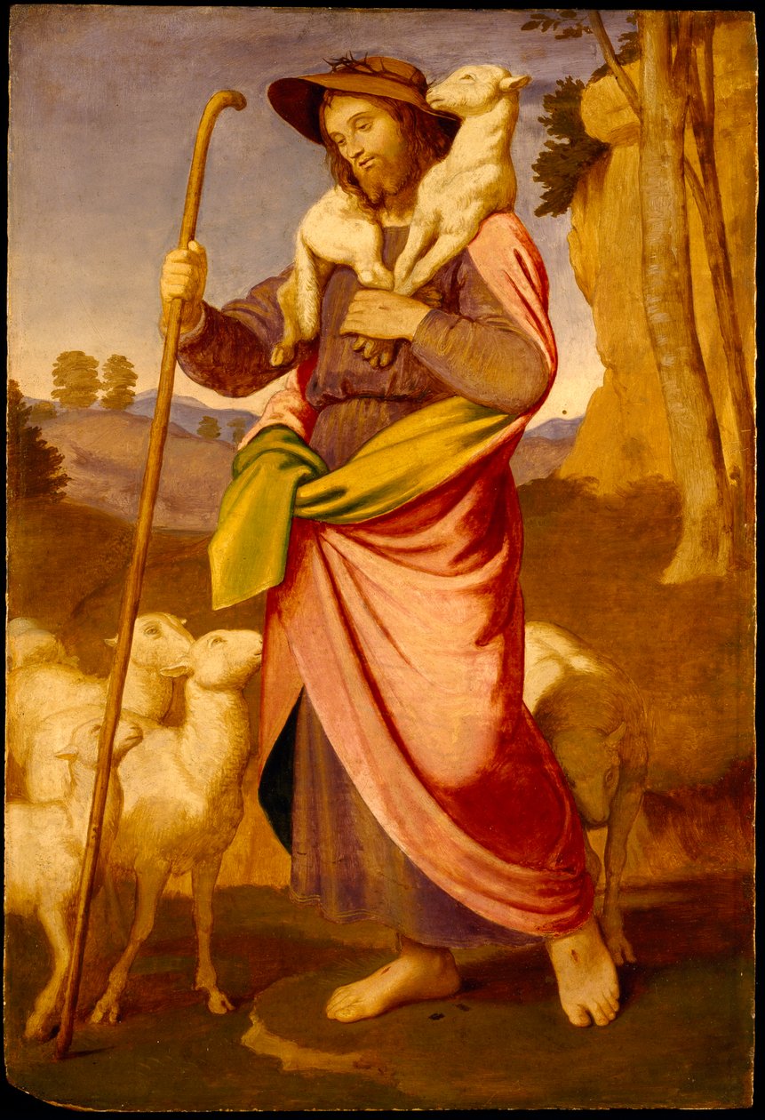 Dobry Pasterz, początek lat 60. XIX wieku. autorstwa Johann Friedrich Overbeck