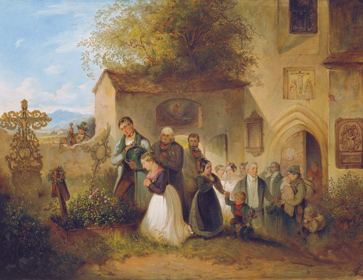 Na cmentarzu („Oblubienica przy grobie”) autorstwa Johann Friedrich Treml