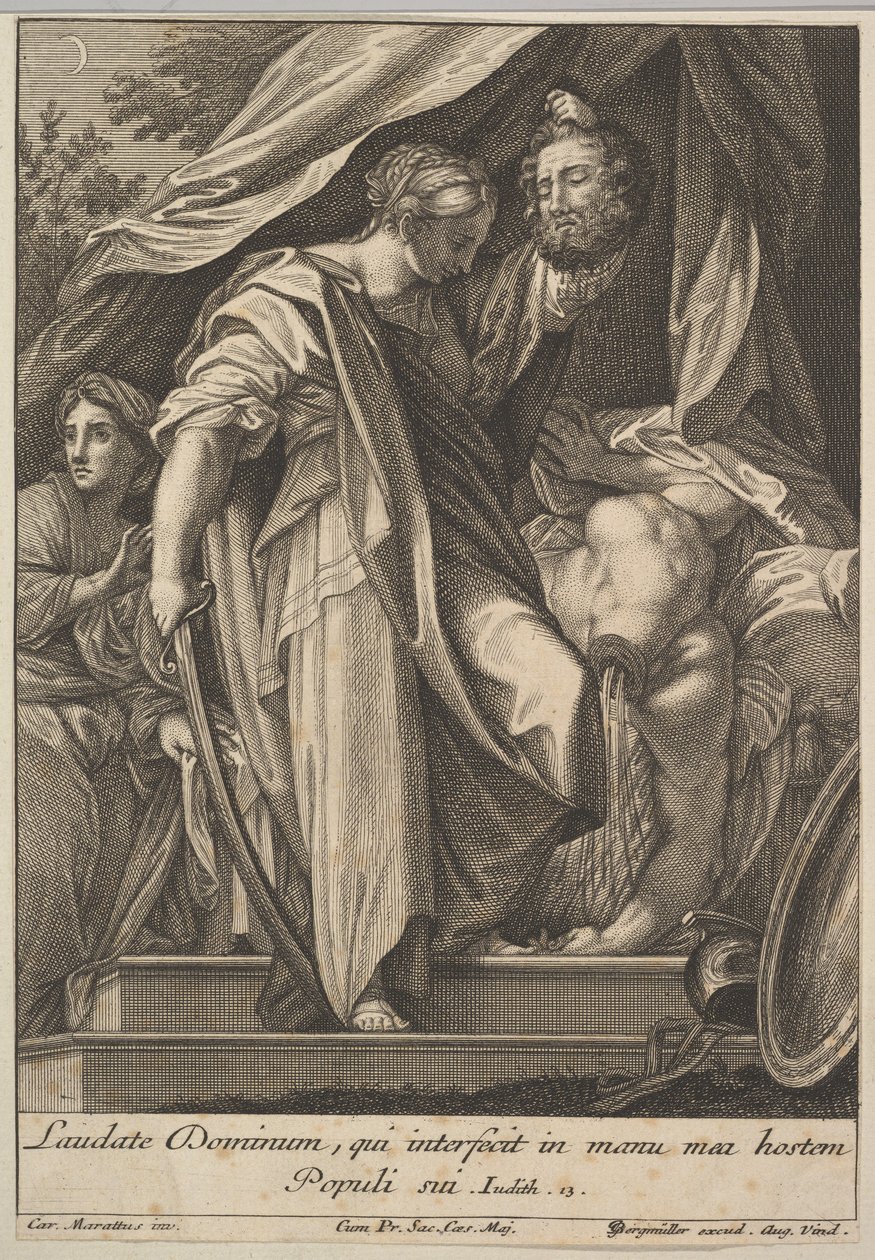 Judyta zabija Holofernesa, 1705-62. autorstwa Johann Georg Bergmuller
