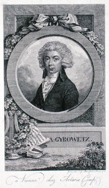 Adalbert Gyrowetz (1763-1850) 1793 (grawerowanie) autorstwa Johann Georg Mansfeld
