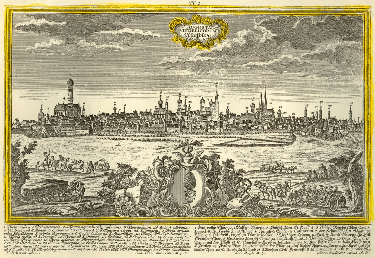 Augsburg, ok. 1740. autorstwa Johann Georg Ringlin